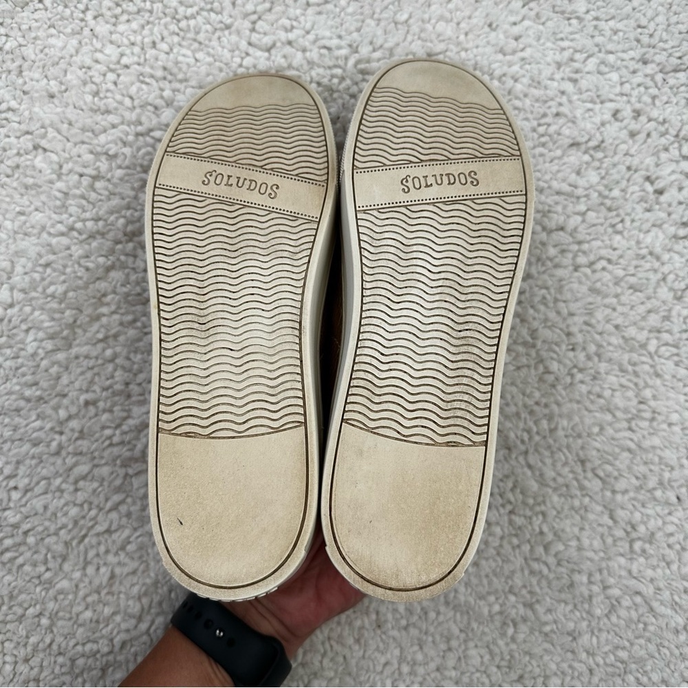 Soludos Ibiza Classic Rose Gold Leather Sneaker Women’s Size 7 - Picture 7 of 10